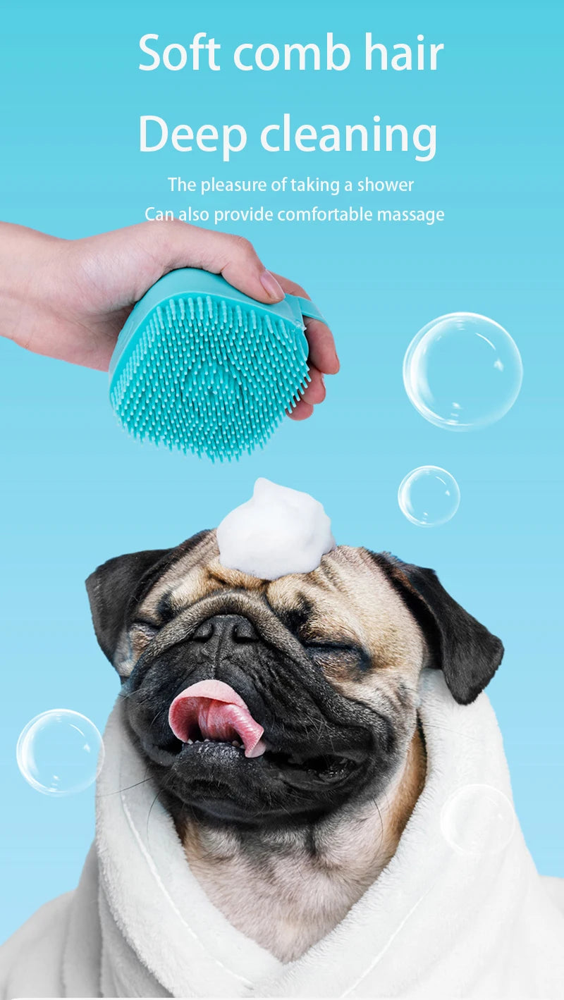 Pet Bathing Brush Soft Silicone Massager Shower Gel Bathing Brush Clean Tools Comb Dog Cat Cleaning Grooming Supplies