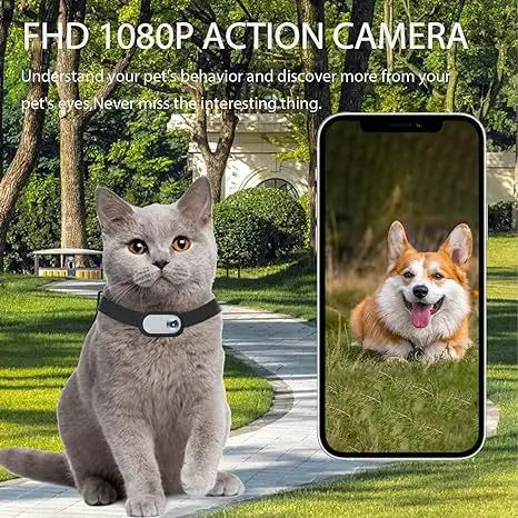 Dog Collar Camera with Video Recording Movement, Mini Body Camera Indoor/Outdoor Wireless Collar