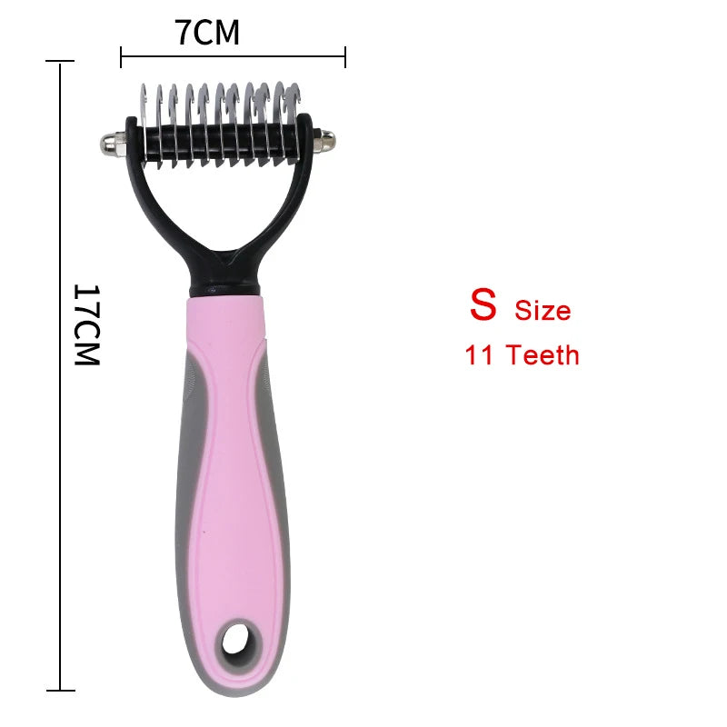 Dog Deshedding Brush Professional Pet Shedding Brush for Dogs Cats Fur Knot Cutter Double sided Pet Grooming Clean Comb