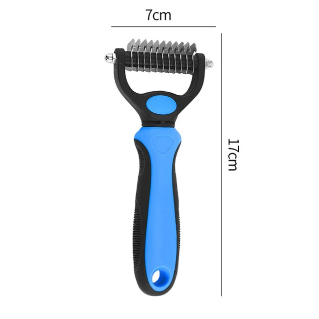 Dog Deshedding Brush Professional Pet Shedding Brush for Dogs Cats Fur Knot Cutter Double sided Pet Grooming Clean Comb