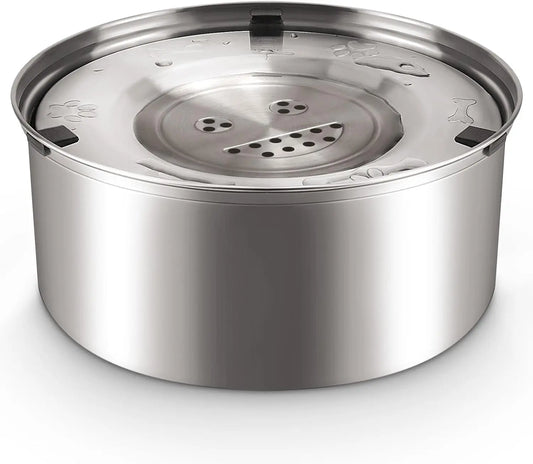 3L Stainless Steel No Spill Water Bowl for Dogs Non-Slip Slow Dog Bowl Water Feeder Dispenser for Medium Large Dogs