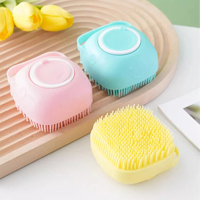 Pet Bathing Brush Soft Silicone Massager Shower Gel Bathing Brush Clean Tools Comb Dog Cat Cleaning Grooming Supplies