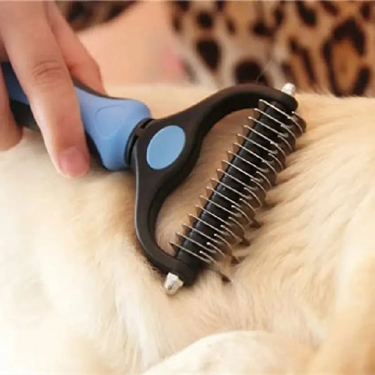 Dog Deshedding Brush Professional Pet Shedding Brush for Dogs Cats Fur Knot Cutter Double sided Pet Grooming Clean Comb