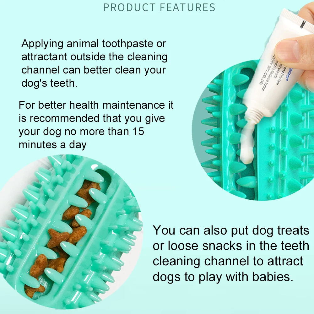 Dog Chew Toys Squeaky Teeth Chew Stick Toothbrush Cleaning Toys  Durable Rubber Interactivee Dog Toys for Aggressive Chewers