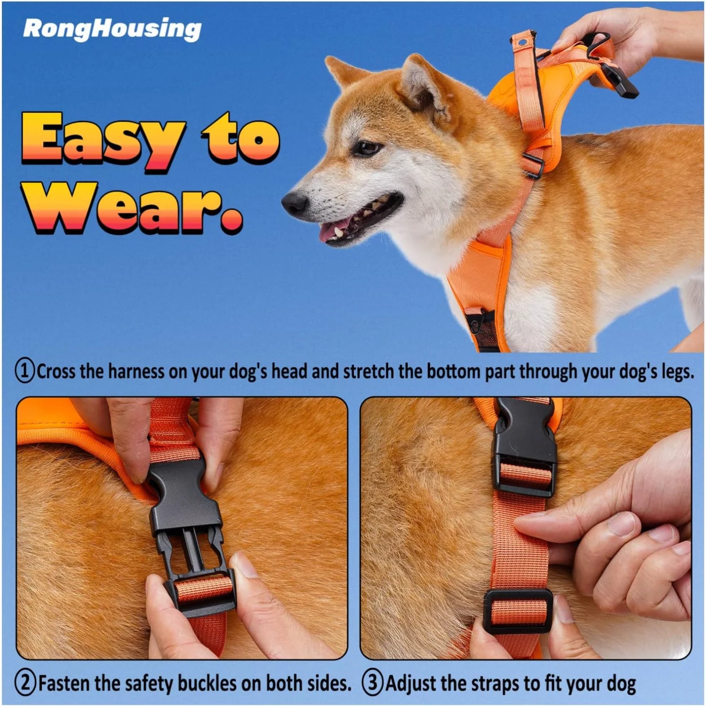 Dog Harness and Retractable Leash Set All-in-One. Automatic Anti-Burst Impact,Flexible Rope, Anti-Twist. Adjustable Breathable