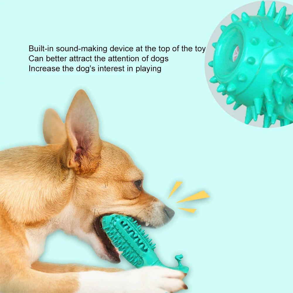 Dog Chew Toys Squeaky Teeth Chew Stick Toothbrush Cleaning Toys  Durable Rubber Interactivee Dog Toys for Aggressive Chewers