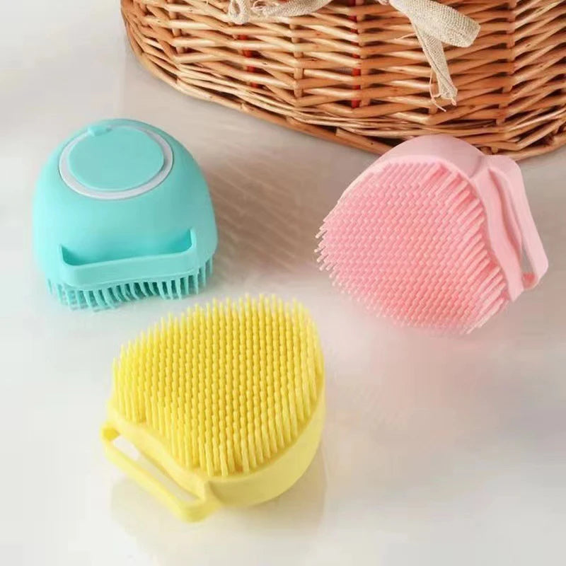 Pet Bathing Brush Soft Silicone Massager Shower Gel Bathing Brush Clean Tools Comb Dog Cat Cleaning Grooming Supplies